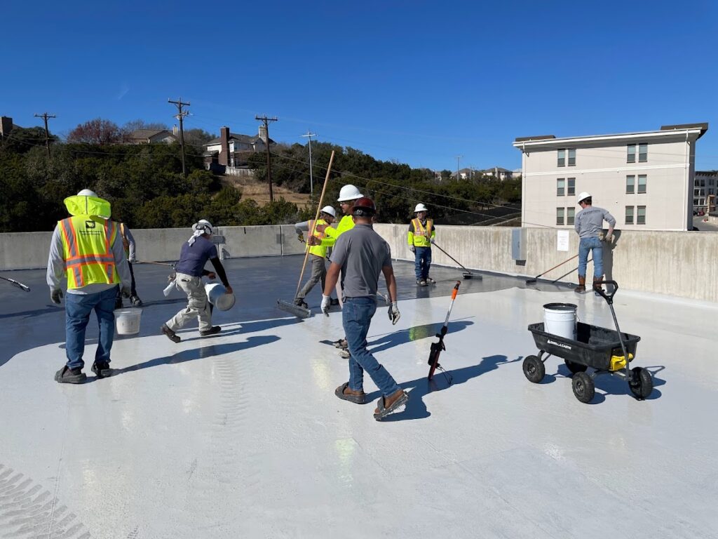 Western's crew working on the parking garage