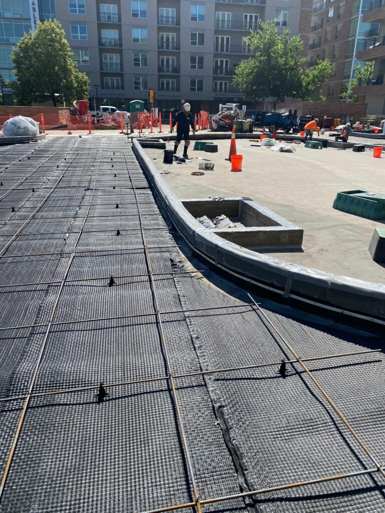 The parking garage renovation before adding the new hydraulic snow melting system